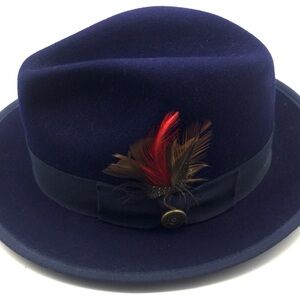 Southern Gents Trilby Navy Blue Fedora Wool Hat